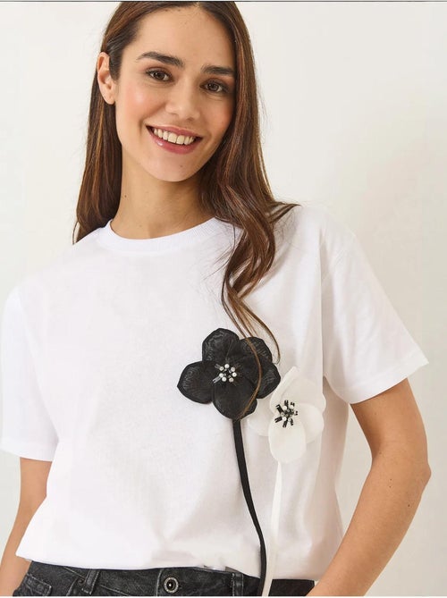 T-shirt de algodão manga curta accessory lucci - Kiabi