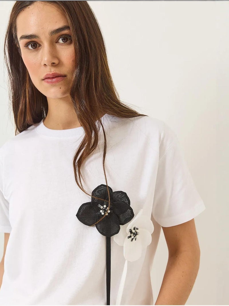 T-shirt de algodão manga curta accessory lucci Branco - Kiabi