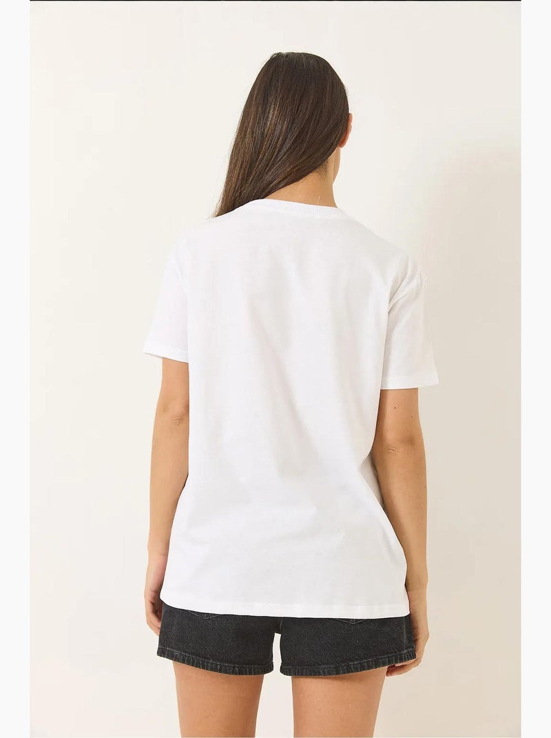 T-shirt de algodão manga curta accessory lucci Branco - Kiabi