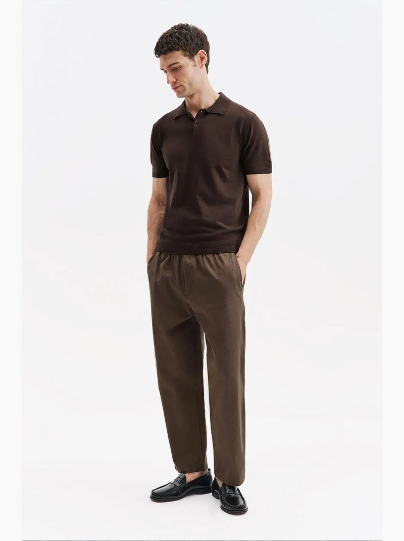T-shirt de algodão masculina giesto Castanho - Kiabi