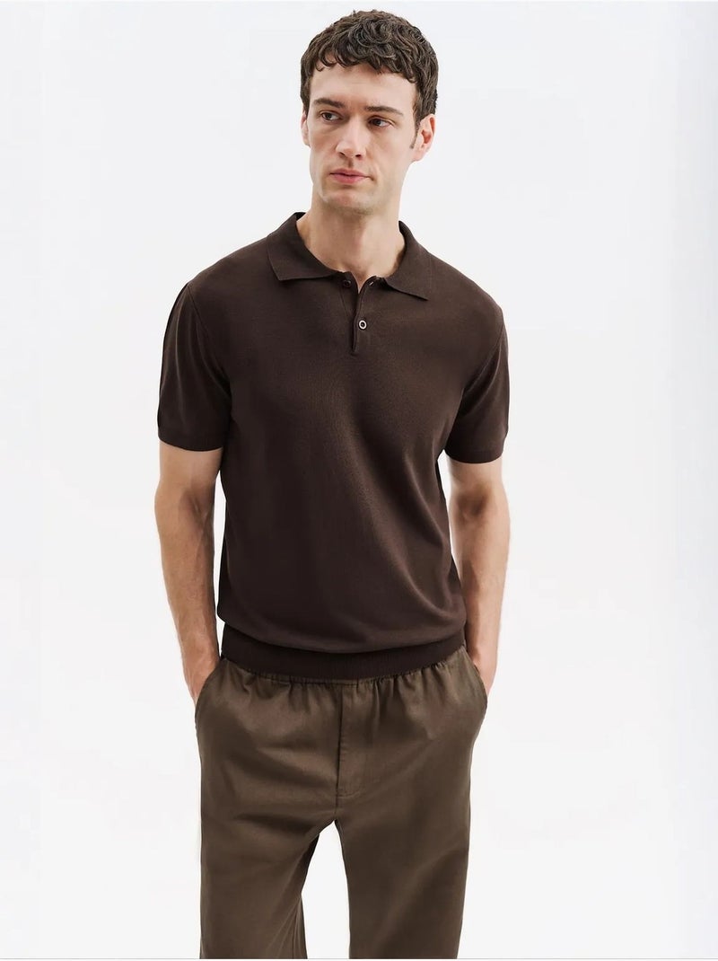 T-shirt de algodão masculina giesto Castanho - Kiabi