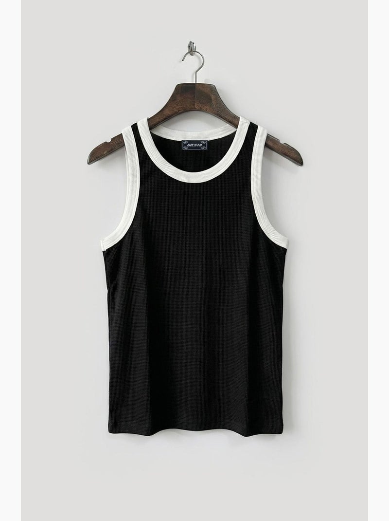 T-shirt de algodão masculina giesto Preto - Kiabi