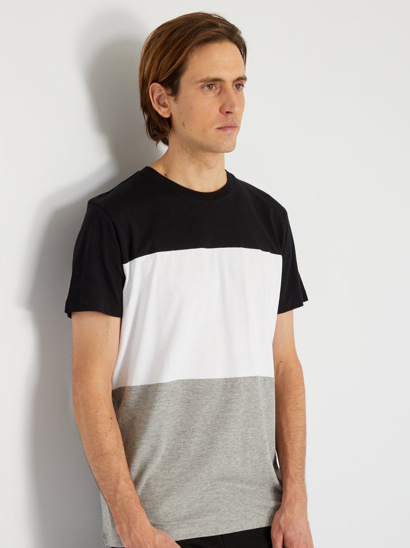 T-shirt de algodão multicores BRANCO - Kiabi