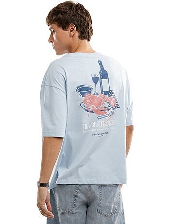 T-shirt de algodão orgânico de manga curta para homem