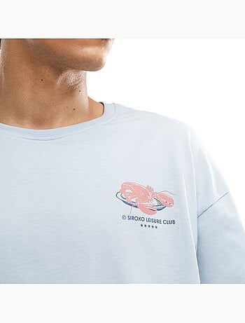 T-shirt de algodão orgânico de manga curta para homem