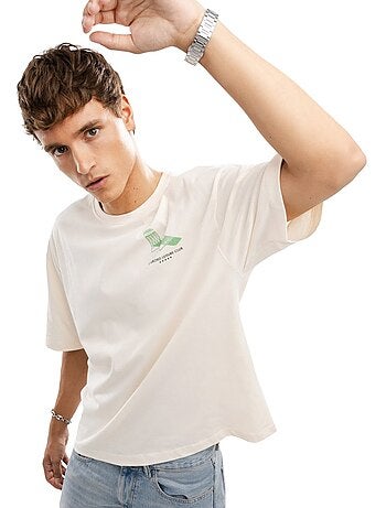 T-shirt de algodão orgânico de manga curta para homem