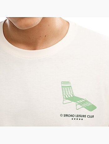 T-shirt de algodão orgânico de manga curta para homem
