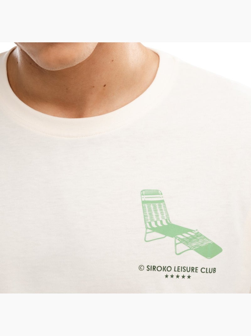 T-shirt de algodão orgânico de manga curta para homem Bege - Kiabi