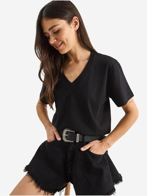 T-shirt de algodão penteado com decote em v comfort fit lucci - Kiabi T-shirt de algodão penteado com decote em v comfort fit lucci - Kiabi
