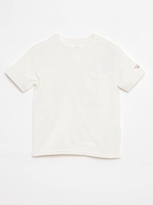 T-shirt de algodão piqué - Kiabi