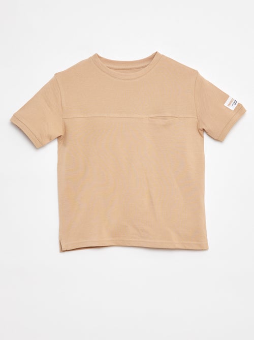 T-shirt de algodão piqué - Kiabi