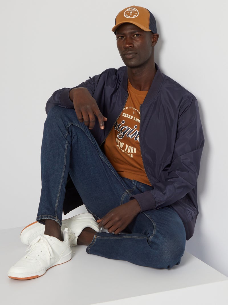 T-shirt de algodão 'Produkt' AMARELO - Kiabi