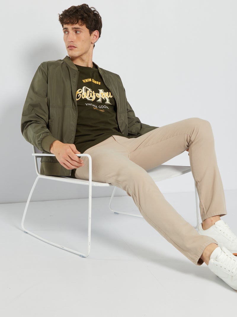 T-shirt de algodão 'Produkt' CAQUI - Kiabi
