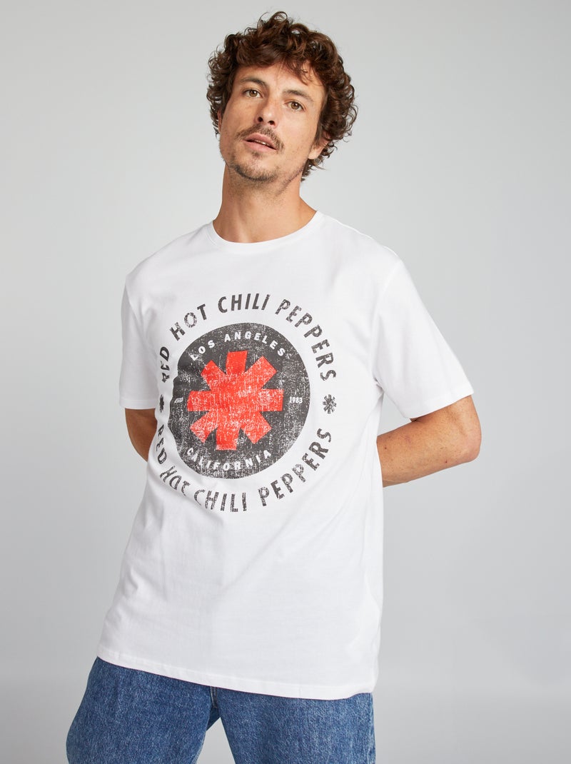 T-shirt de algodão 'Red Hot Chili Peppers' Branco - Kiabi