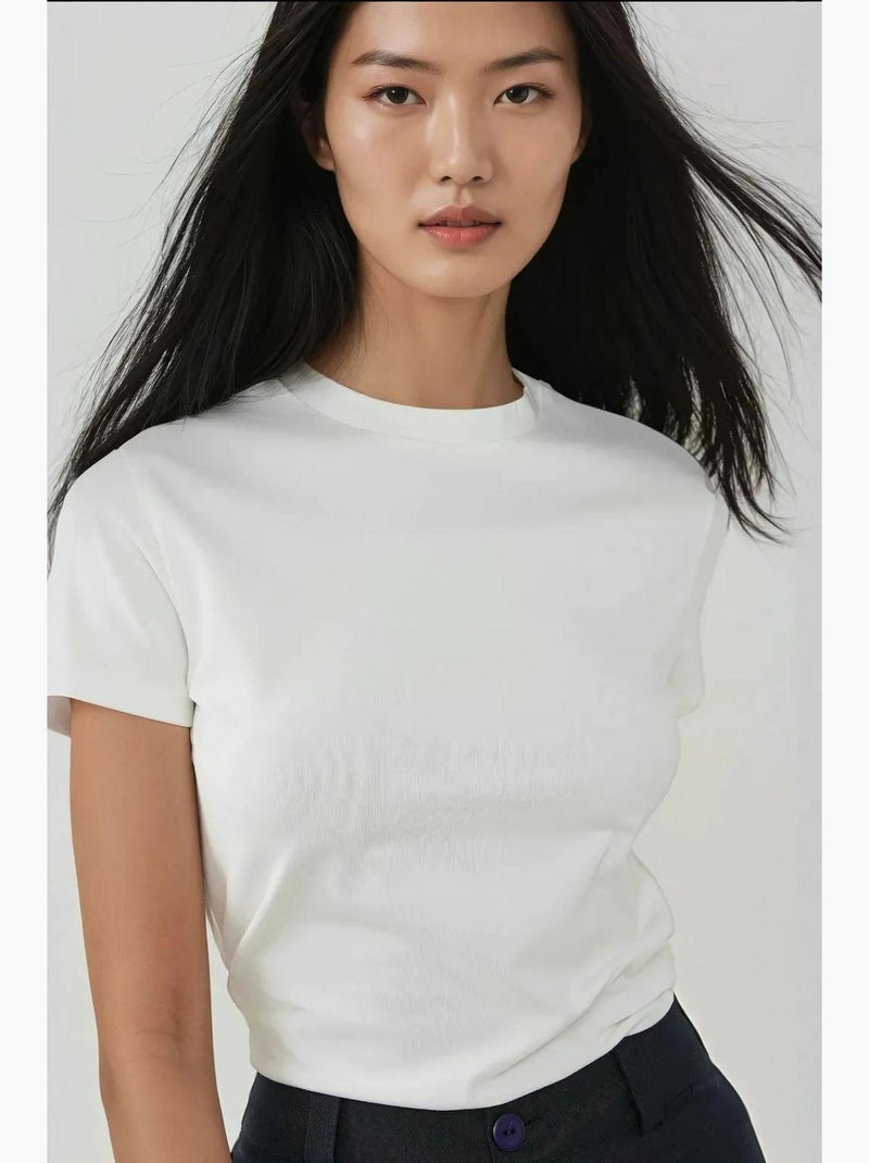 T-shirt de algodão regular fit com gola redonda hiccup Azul claro - Kiabi