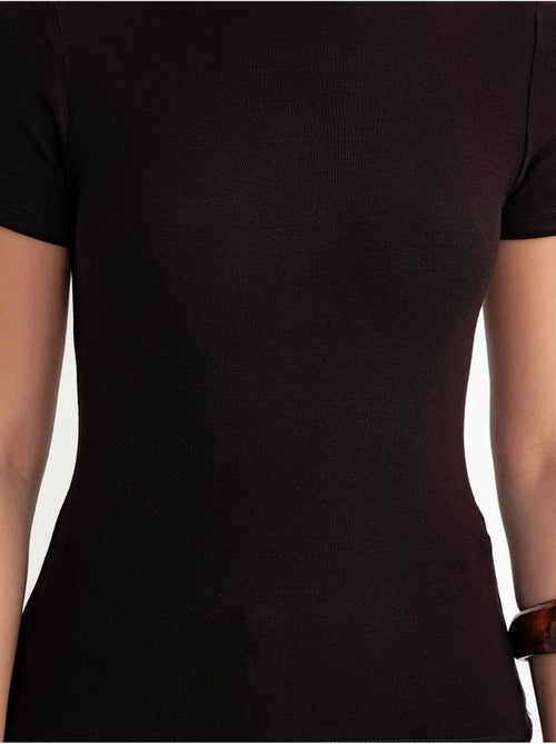 T-shirt de algodão slim fit com gola redonda mixray - Kiabi