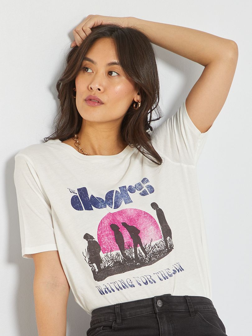T-shirt de algodão 'The Doors' BRANCO - Kiabi