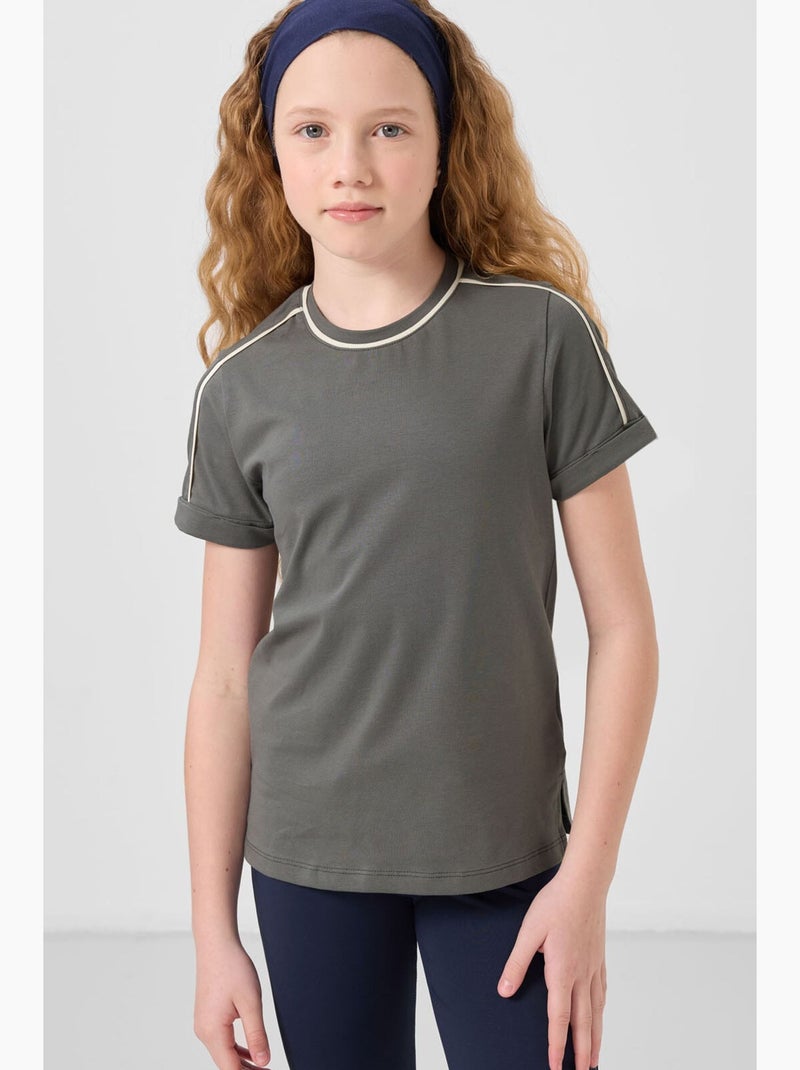 T-shirt de algodão tommy Cáqui - Kiabi