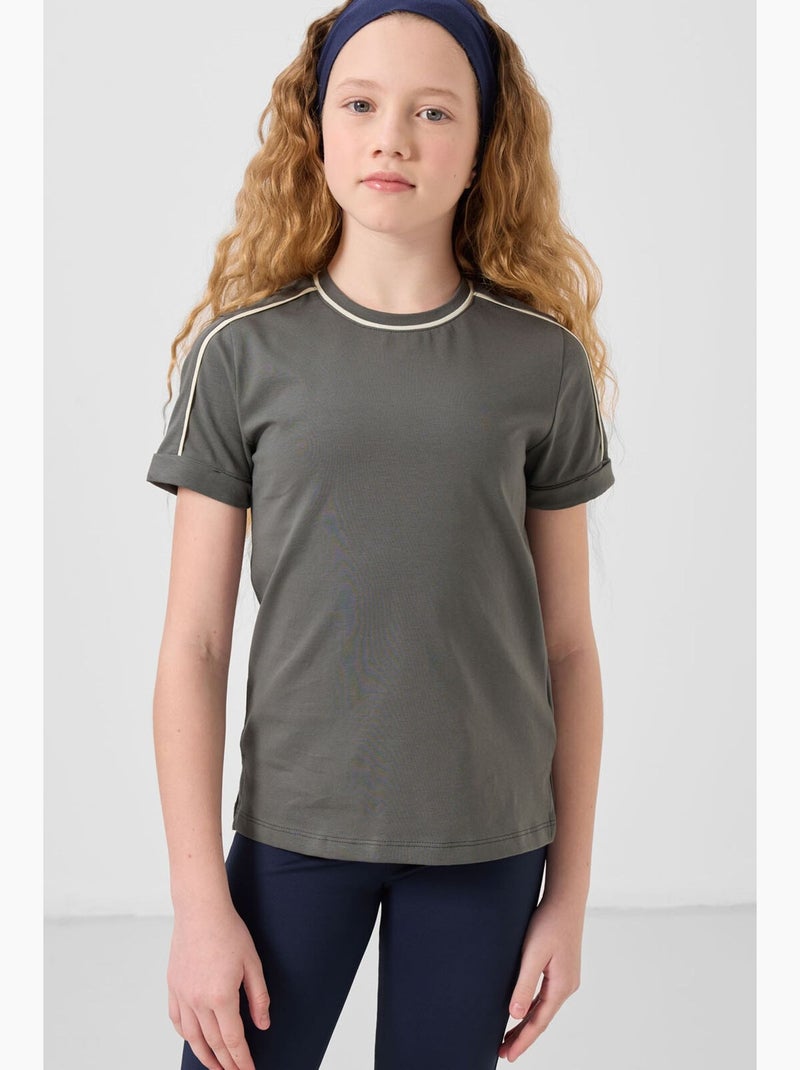 T-shirt de algodão tommy Cáqui - Kiabi
