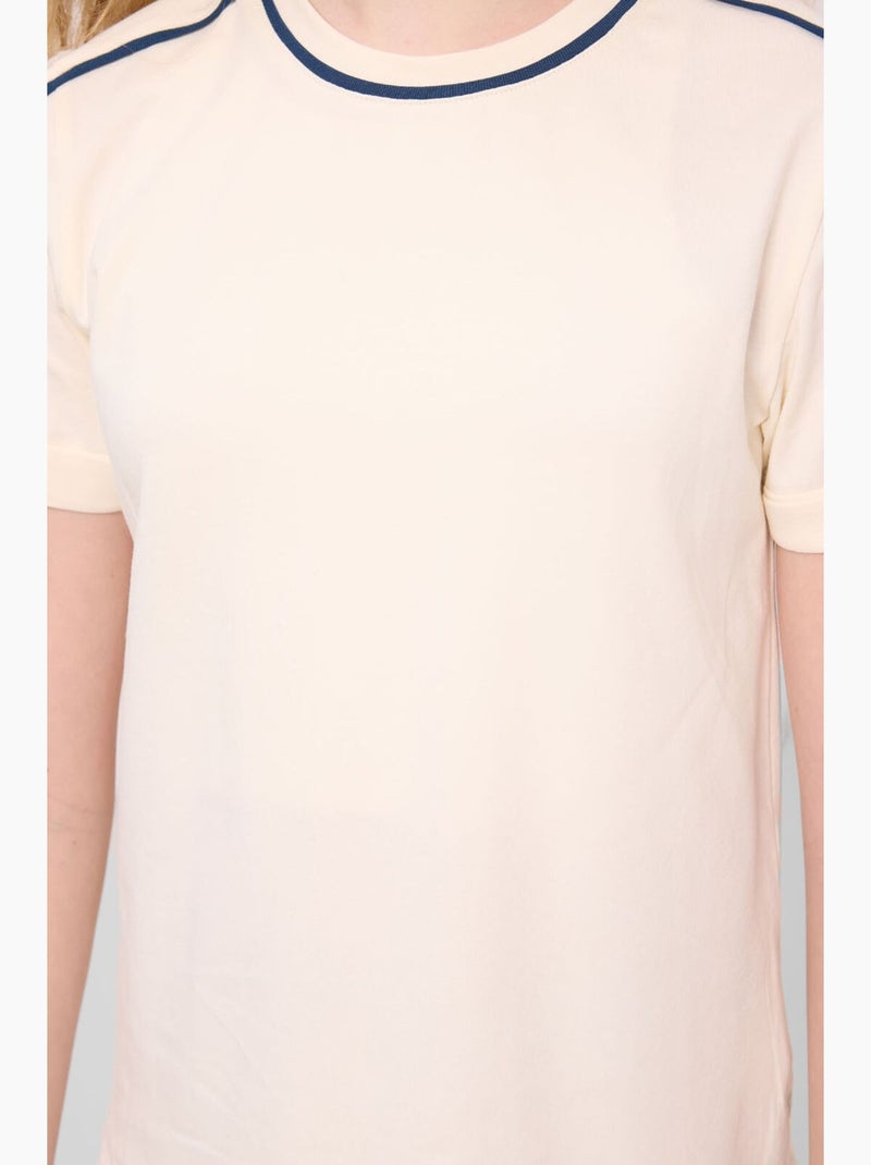 T-shirt de algodão tommy Creme - Kiabi