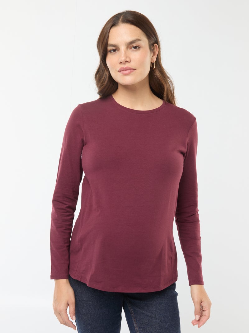 T-shirt de amamentação básica Vermelho - Kiabi