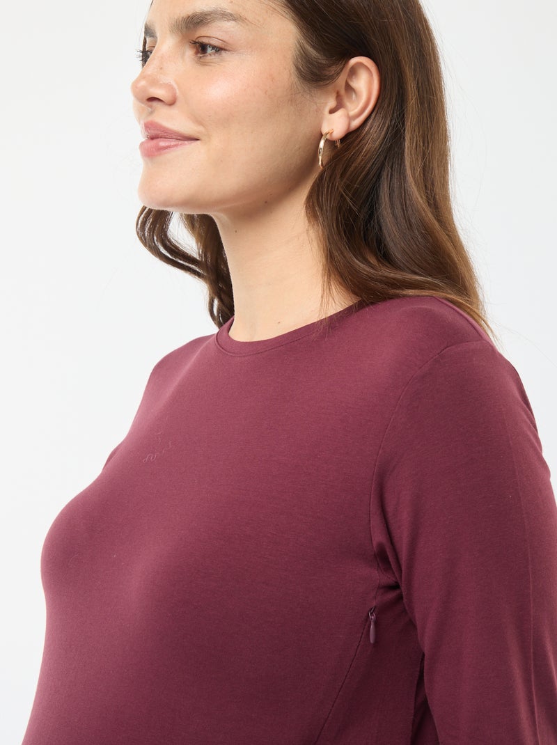 T-shirt de amamentação básica Vermelho - Kiabi