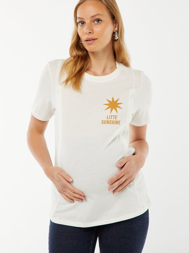 T-shirt de amamentação Branco - Kiabi