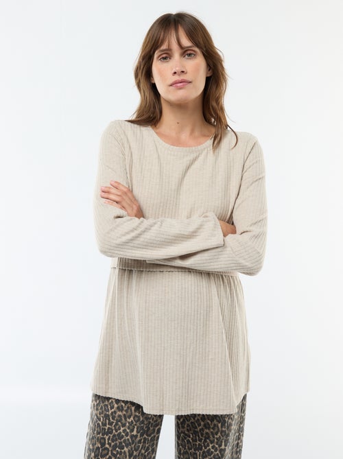 T-shirt de amamentação canelado - Kiabi