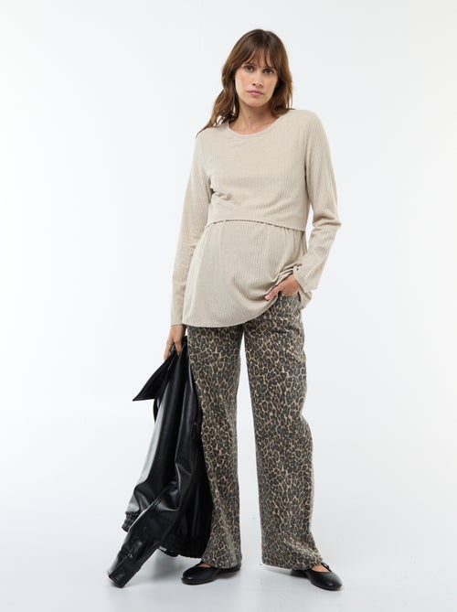 T-shirt de amamentação canelado - Kiabi