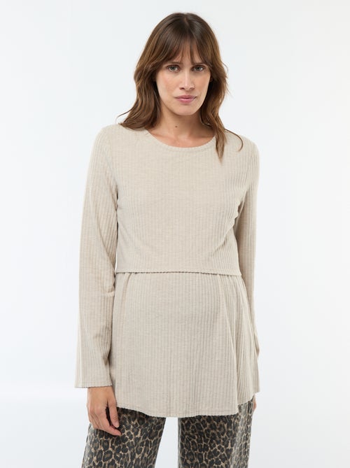 T-shirt de amamentação canelado - Kiabi