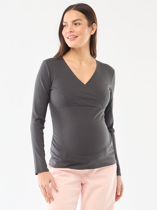 T-shirt de amamentação canelado - Kiabi
