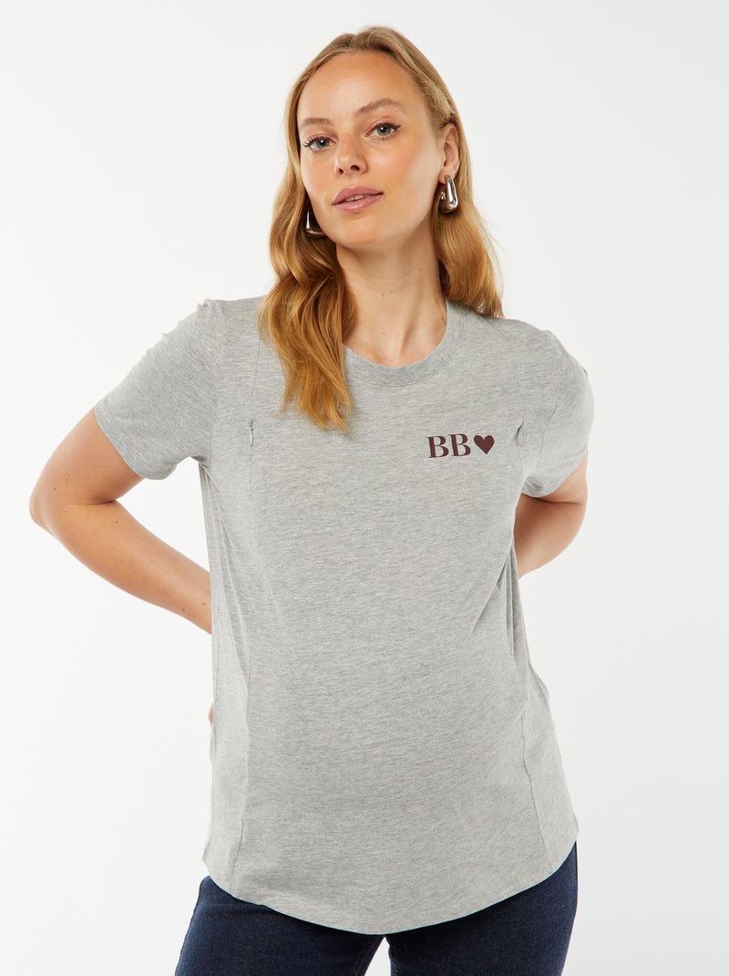T-shirt de amamentação Cinza - Kiabi