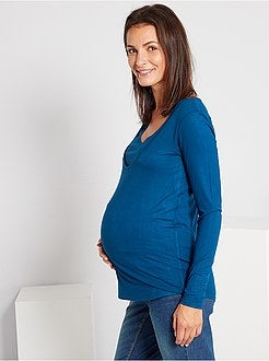 T-shirt de amamentação com gola dupla - Kiabi