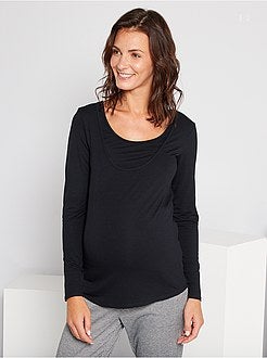 T-shirt de amamentação com gola dupla - Kiabi