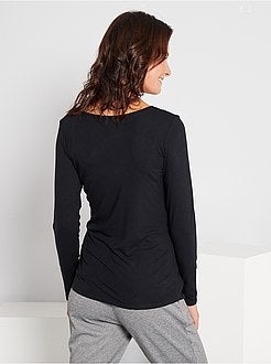 T-shirt de amamentação com gola dupla - Kiabi