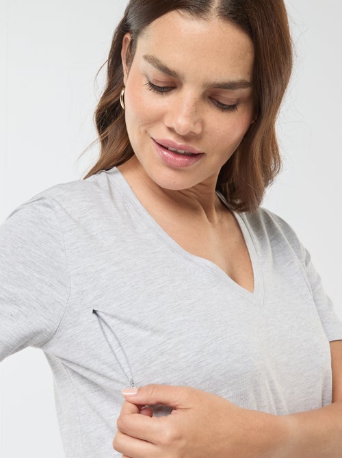 T-shirt de amamentação com gola em bico - Kiabi