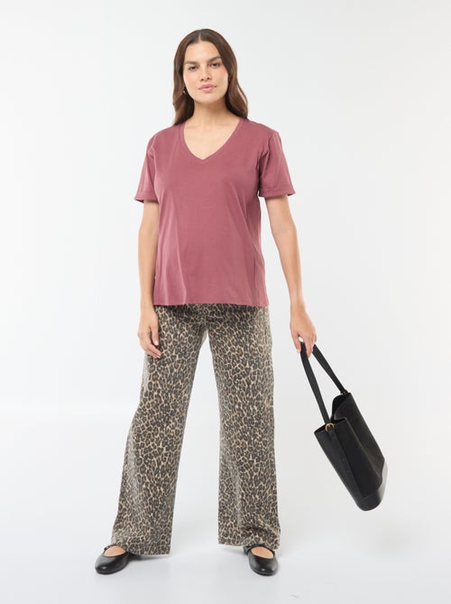 T-shirt de amamentação com gola em bico - Kiabi