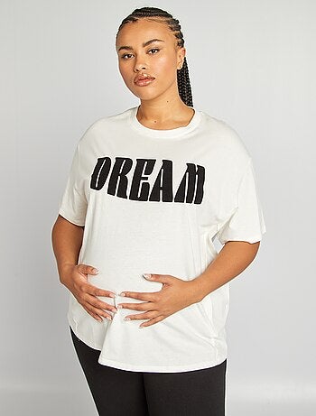 T-shirt de amamentação com gola redonda