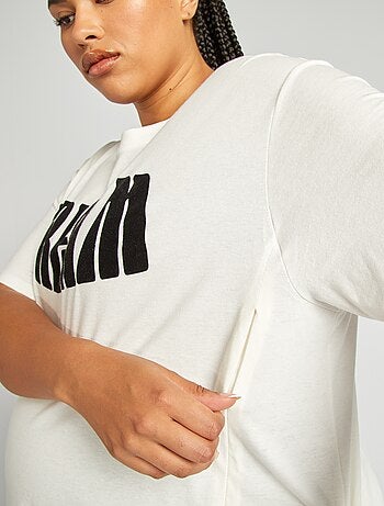 T-shirt de amamentação com gola redonda