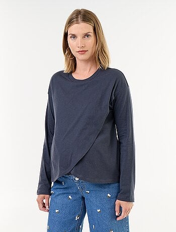 T-shirt de amamentação com sobreposição