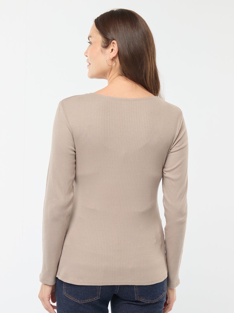 T-shirt de amamentação cruzada Bege - Kiabi