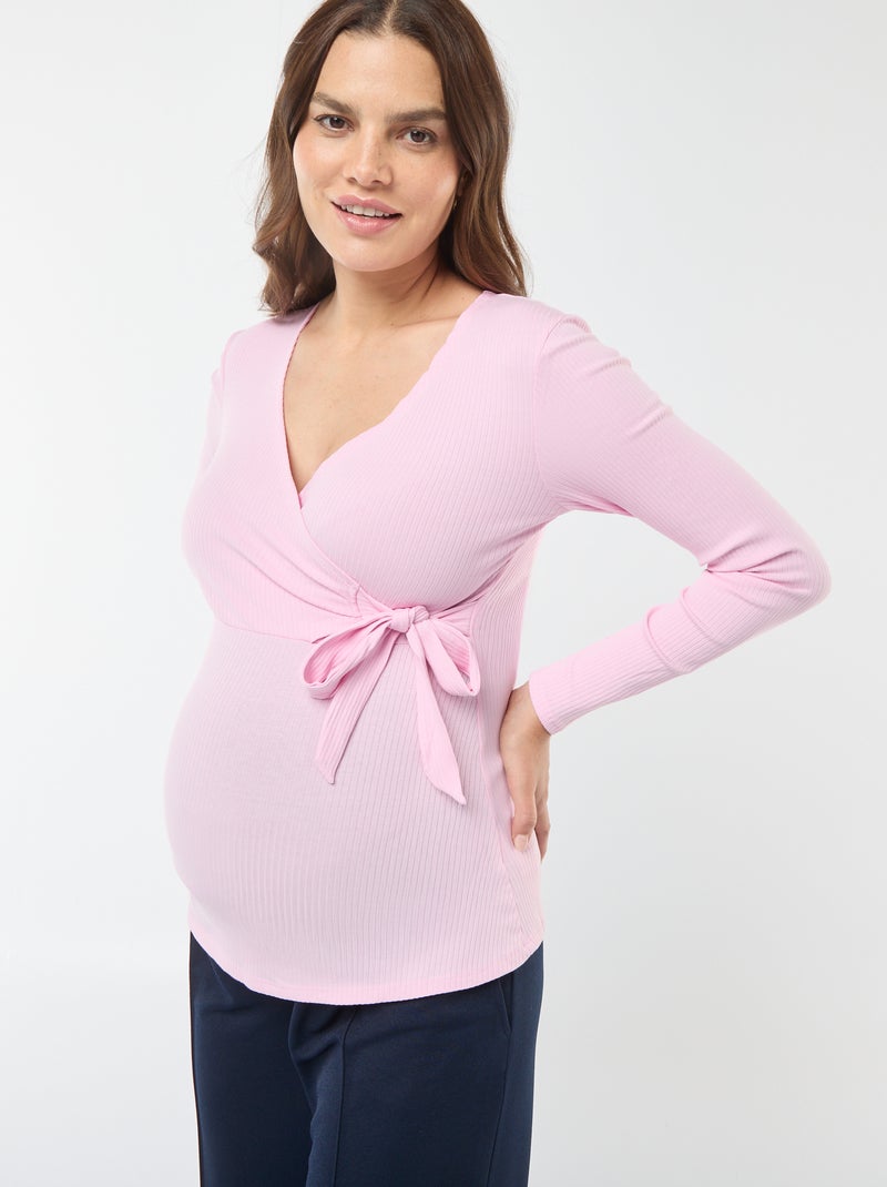 T-shirt de amamentação cruzada Rosa - Kiabi