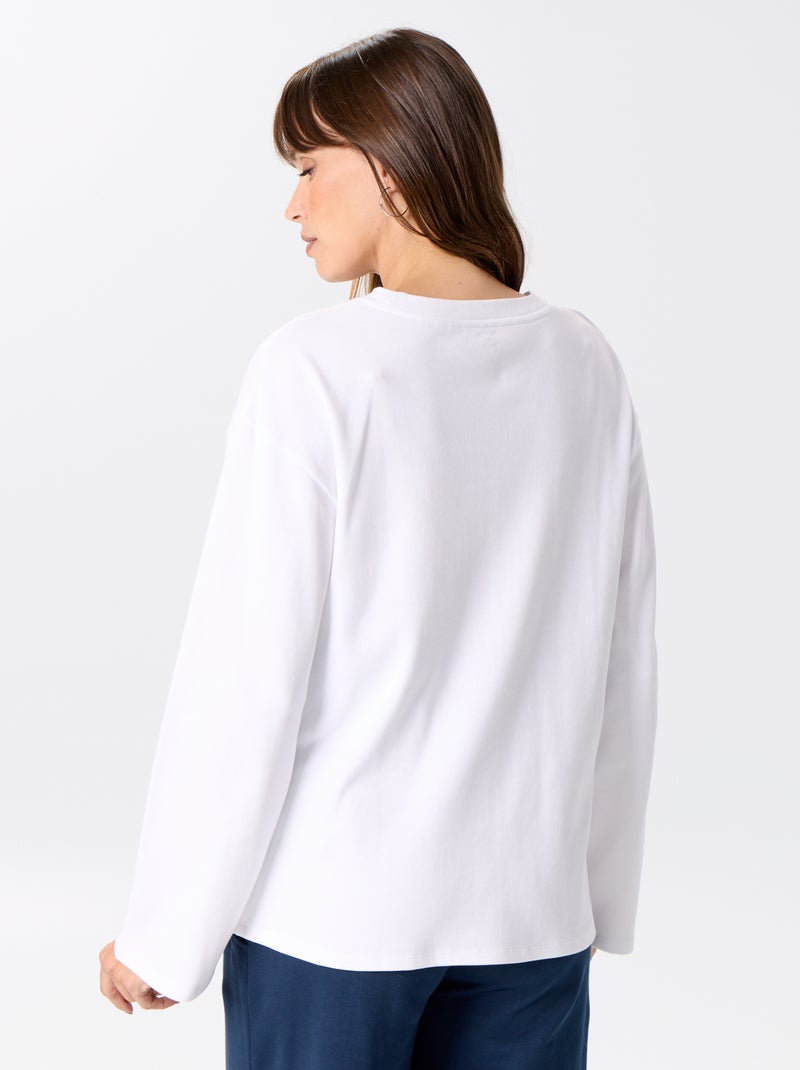 T-shirt de amamentação de manga comprida Branco - Kiabi