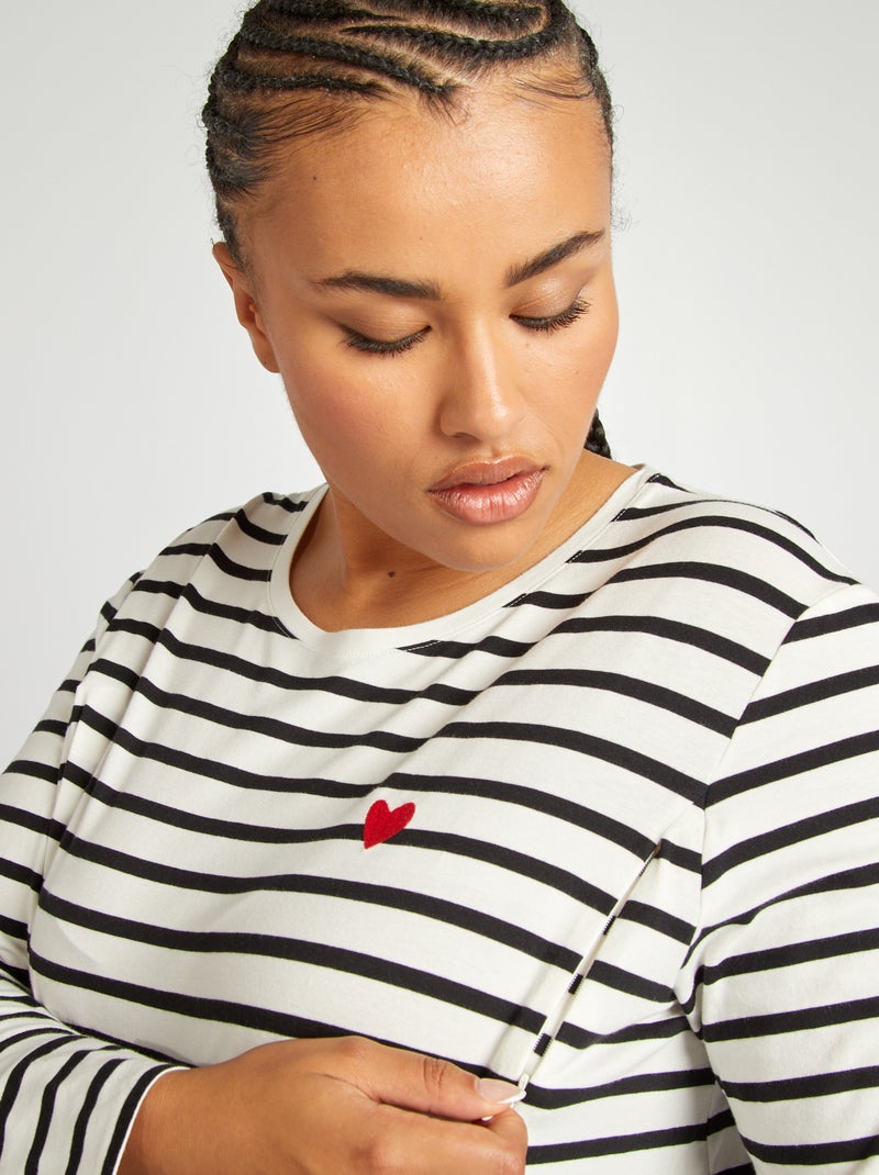 T-shirt de amamentação em jersey BRANCO - Kiabi