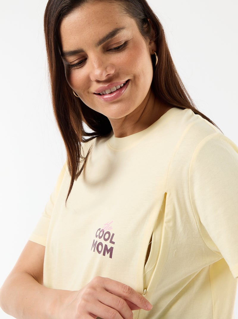 T-shirt de amamentação estampada Amarelo - Kiabi