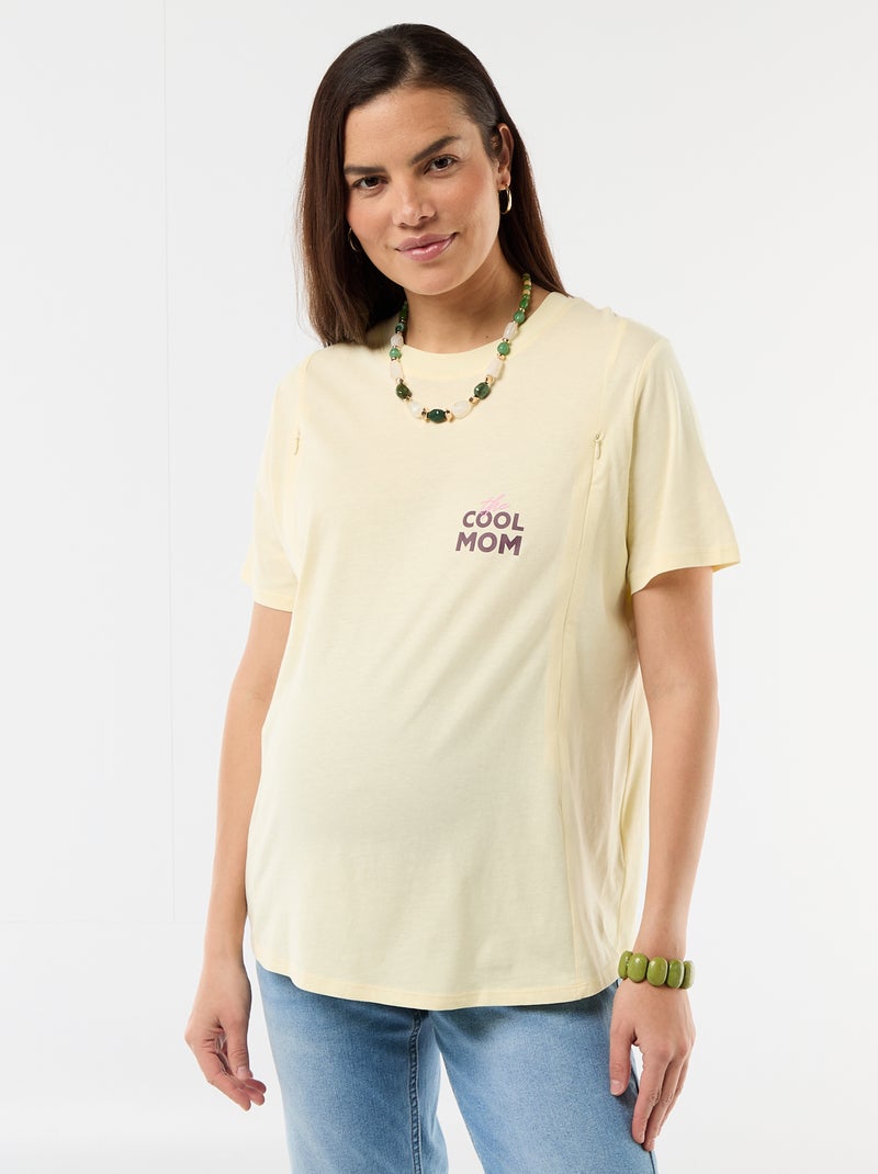 T-shirt de amamentação estampada Amarelo - Kiabi