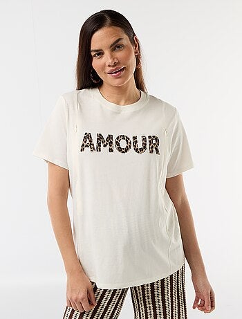 T-shirt de amamentação estampada