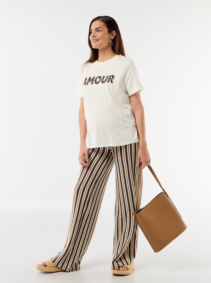 T-shirt de amamentação estampada Branco - Kiabi