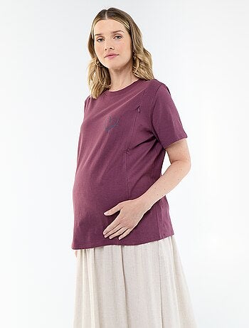 T-shirt de amamentação estampada