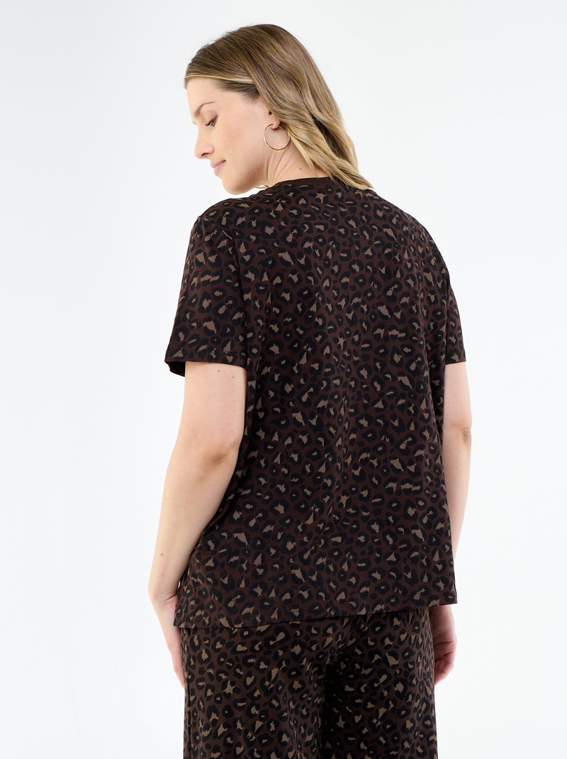 T-shirt de amamentação estampada Castanho - Kiabi